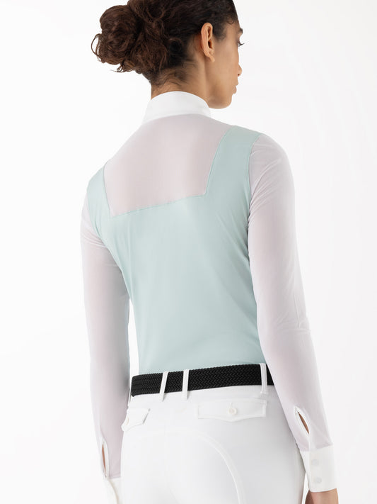 Equiline Eqcubra Women's Competition Polo L/S - Surf Green