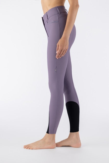Equiline Eqcrystalek Knee Grip Breeches - Aubergine
