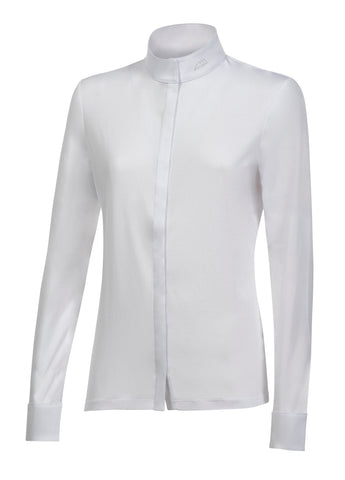 Equiline Women's Long-Sleeve Competition Shirt Cindrac - White