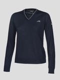 EQUILINE WOMEN'S CONCEC V NECK PULLOVER SWEATER - Navy