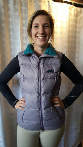 Equiline Betsy Down Vest - XS Minimal Grey / Teal Green