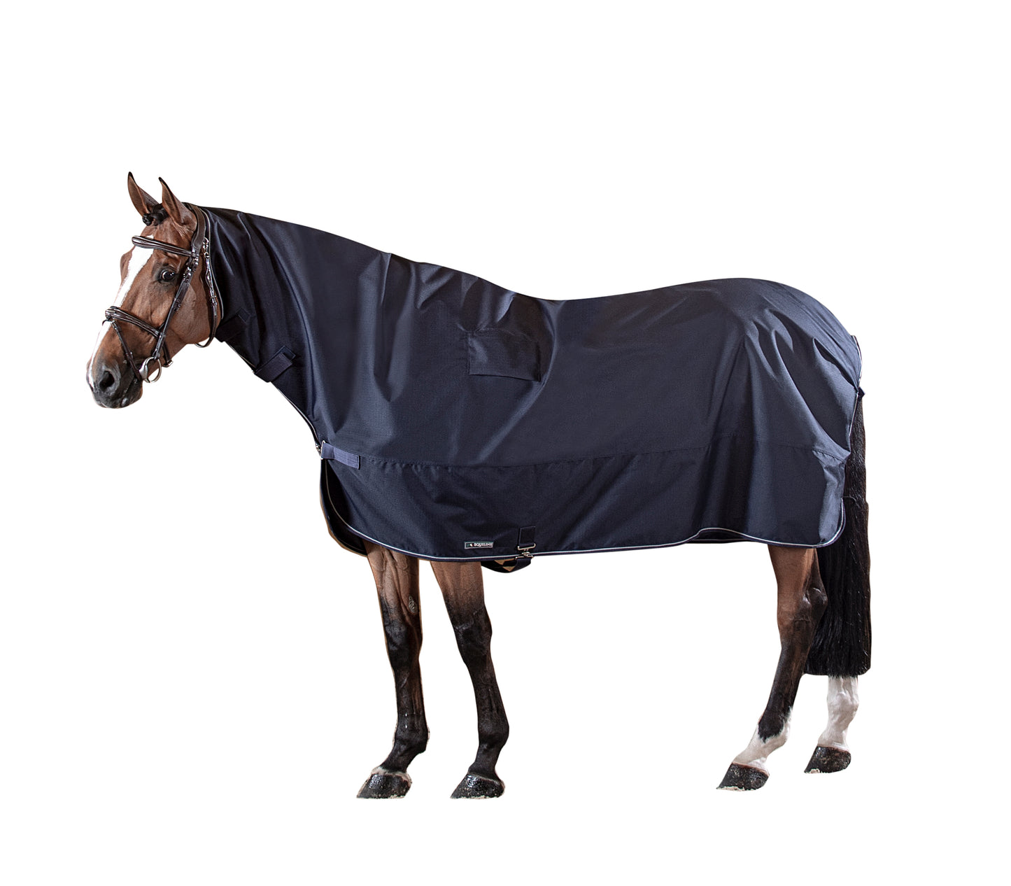 Equiline Corby Warm Up Full Neck Waterproof Rain Sheet - Navy Blue