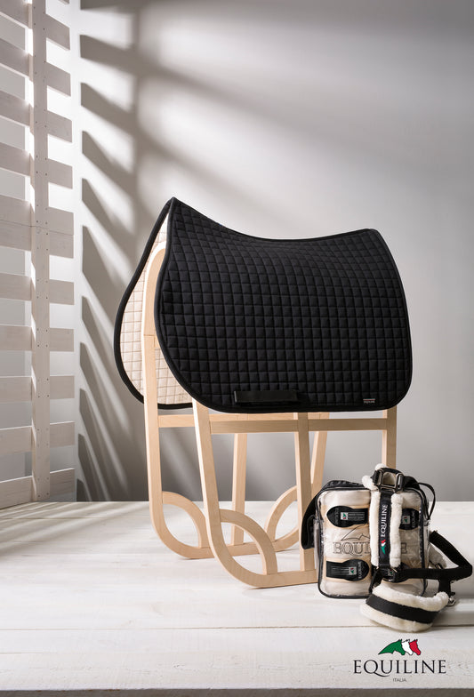 Equiline Quadro Plain Saddle Blanket - white Jumping Full