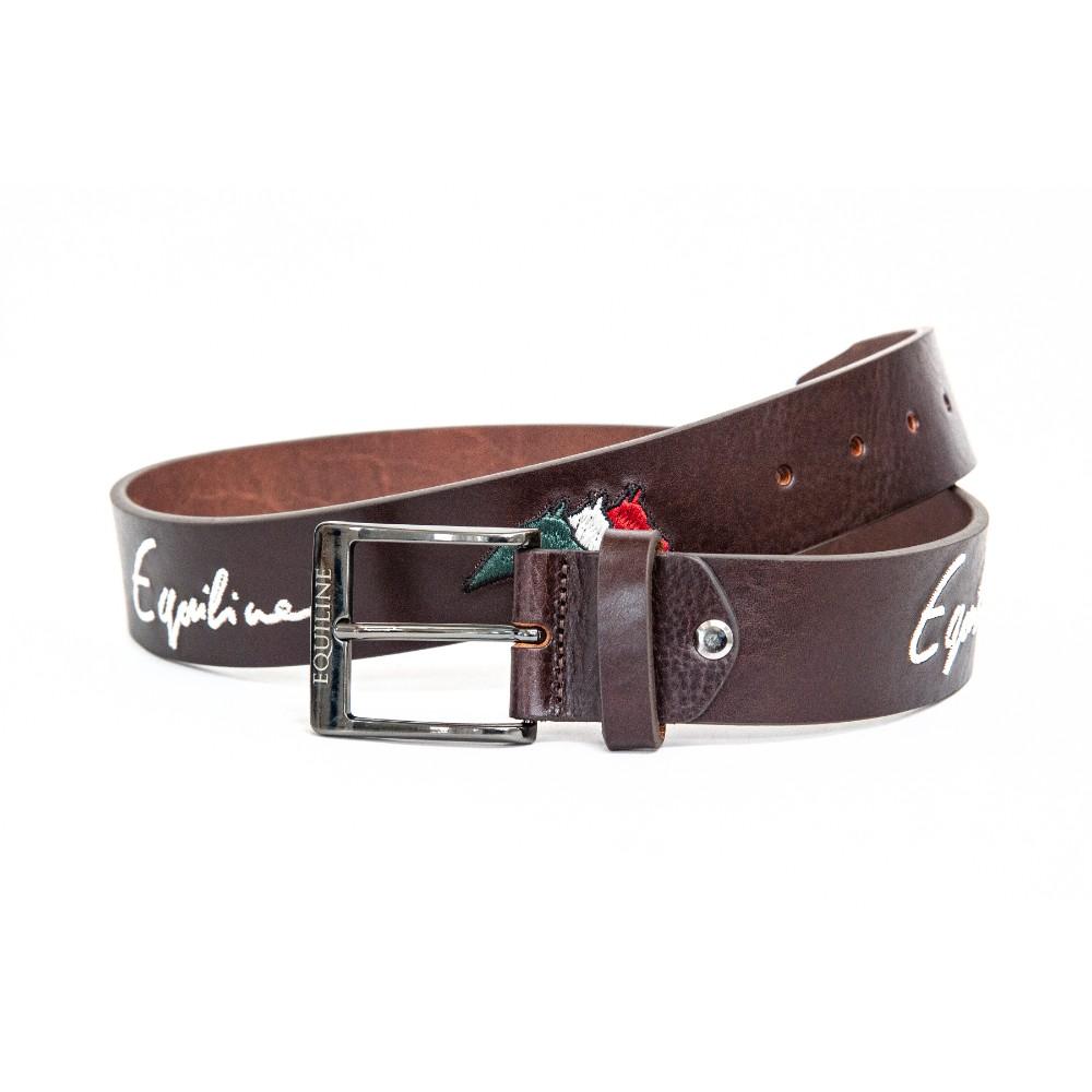 Equiline Logfil Embroidery Leather Belt -110cm
