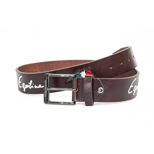 Equiline Logfil Embroidery Leather Belt -110cm