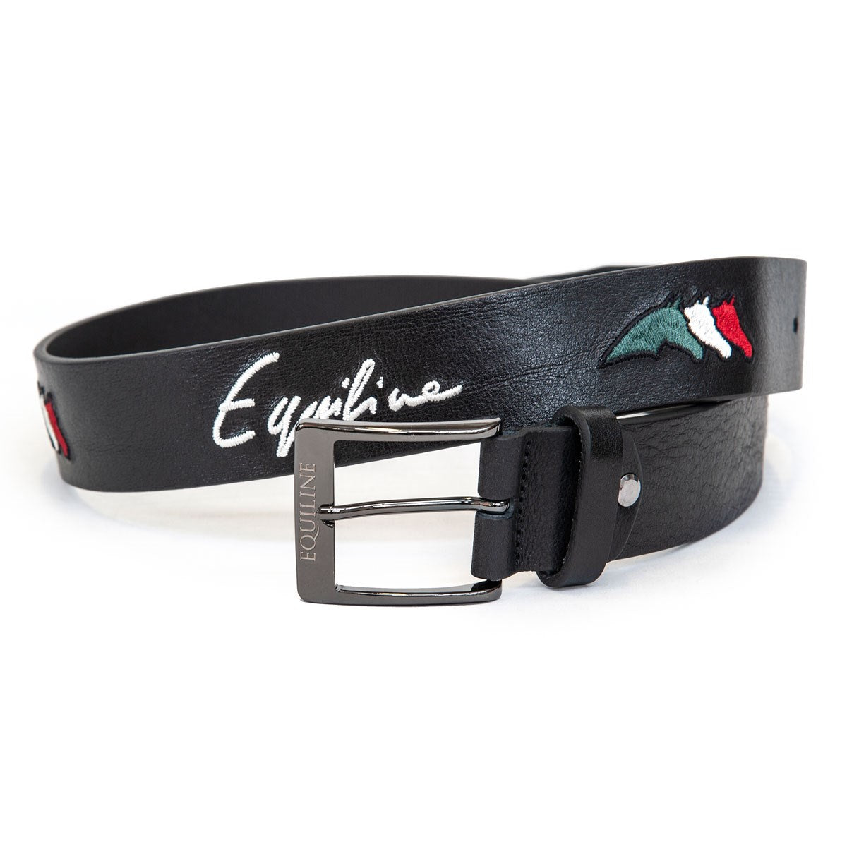 Equiline Logfil Embroidery Leather Belt -110cm