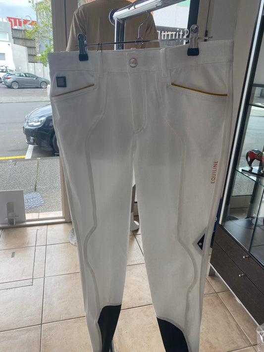 EQUILINE Realgar Men's Knee Grip Breeches - White IT 46