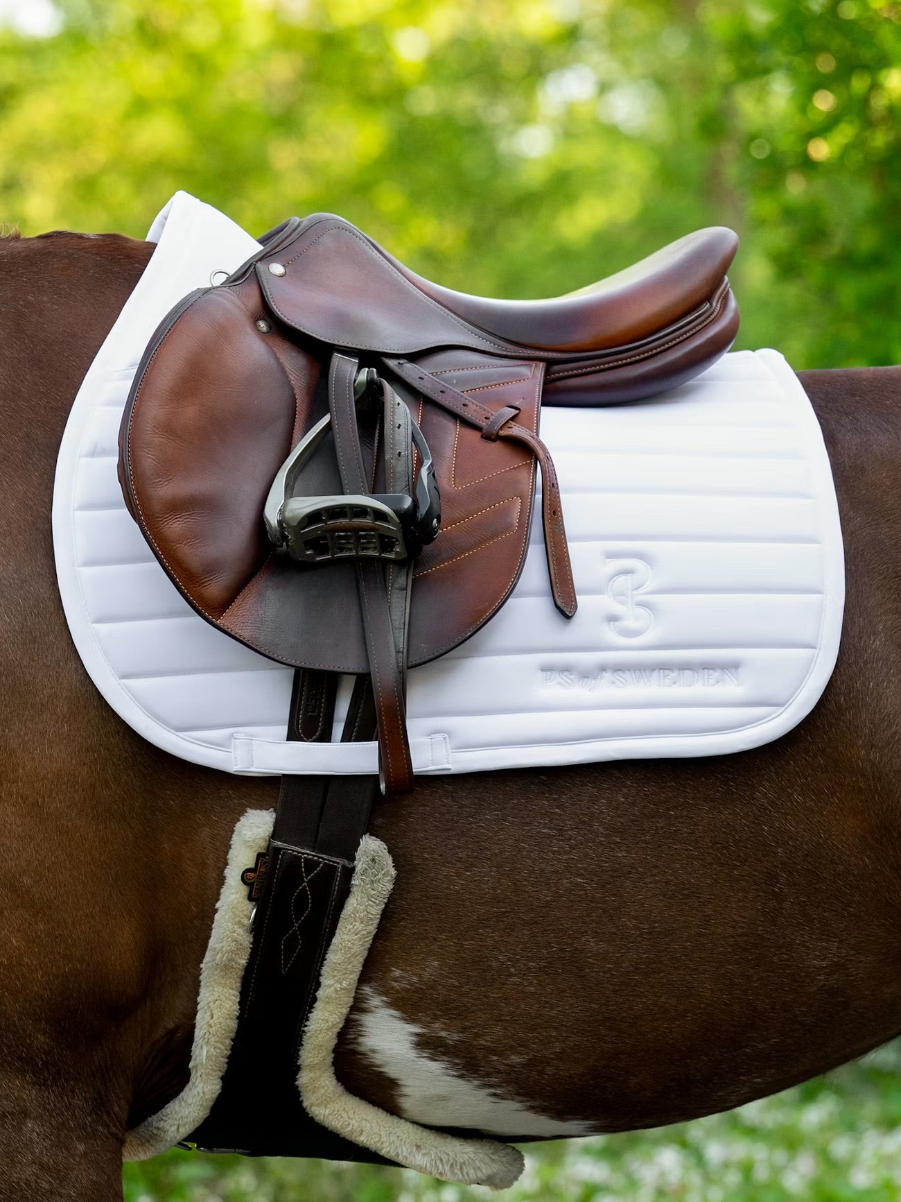 PS of Sweden Stripe Jump Saddle Pad - White