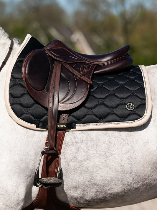 PS of Sweden Vintage Monogram Jump Saddle Pad - Black