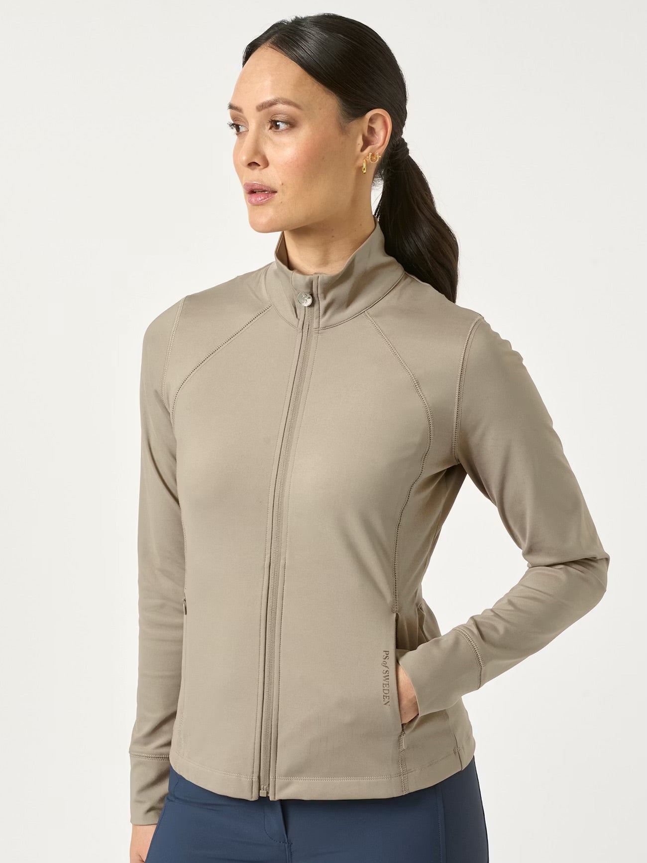 PS of Sweden Kaia Full Zip Mid Layer - Greige