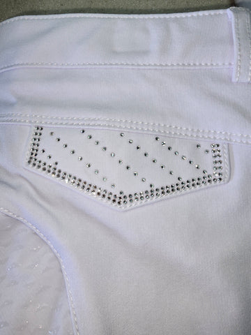 Animo Naffe Girls Breeches - White Childs 13