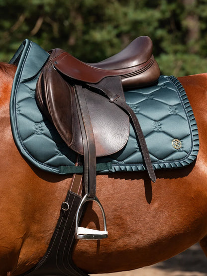 PS of Sweden Ruffle Jump Saddle Pad - Midnight Green