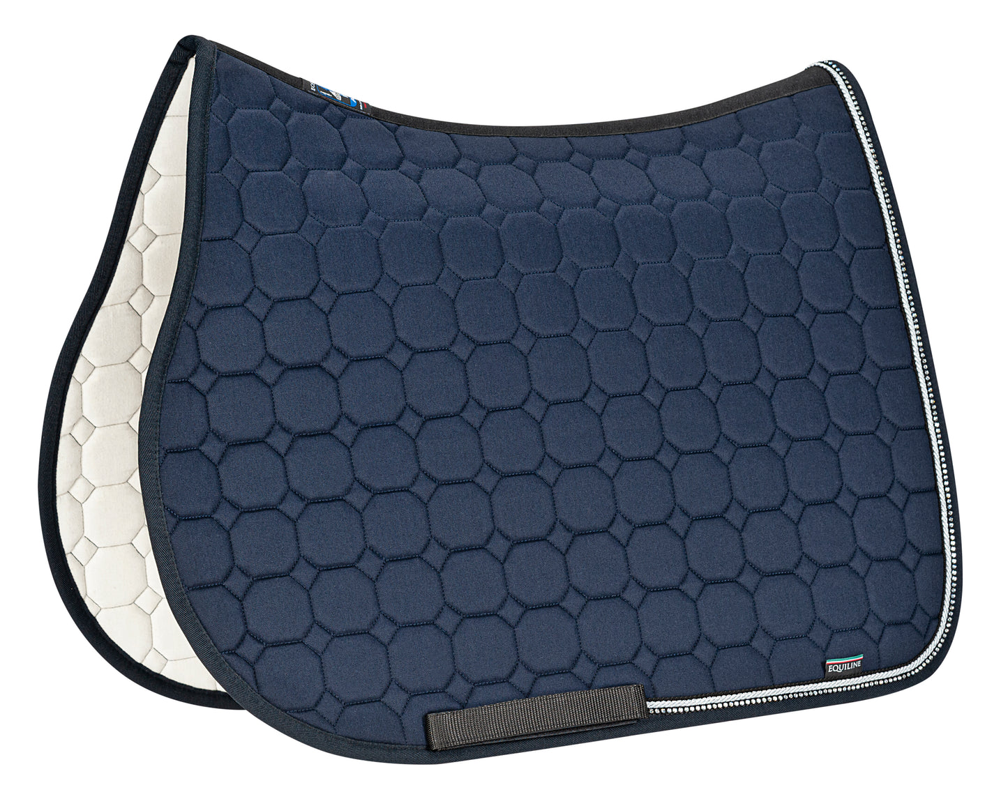Equiline Rio Rhinestone Saddle Cloth B0I070 - White Jumping
