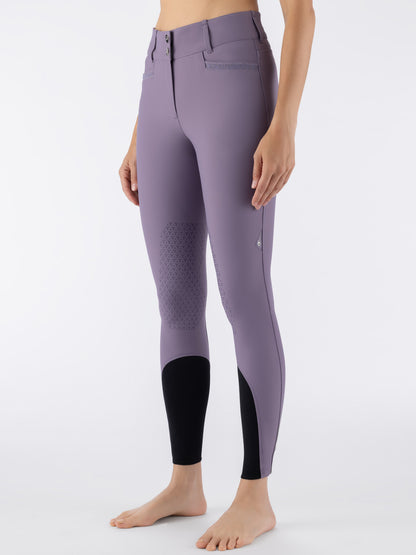 Equiline Eqcrystalek Knee Grip Breeches - Aubergine