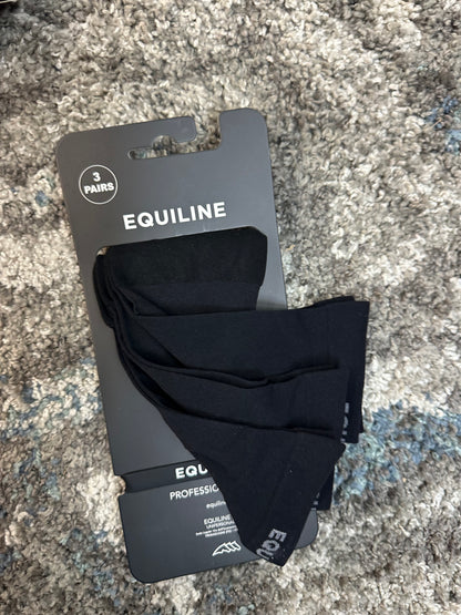Equiline Eqcadro Unisex Ultra Light Socks 3 Pack - Black