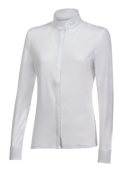 Equiline Women's Long-Sleeve Competition Shirt Cindrac - White
