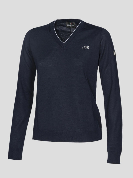 Equiline Women's Conce V Neck Pullover Sweater