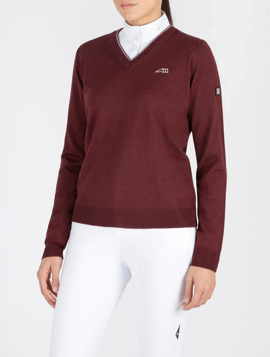 Equiline Women's Conce V Neck Pullover Sweater