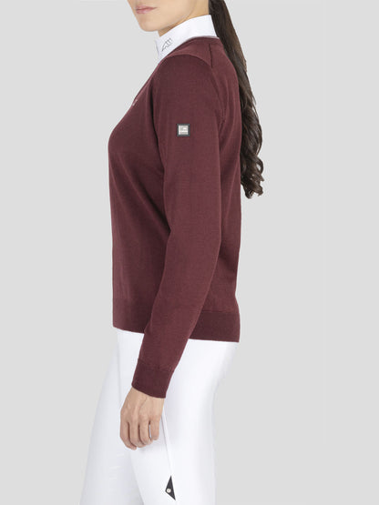 Equiline Women's Conce V Neck Pullover Sweater