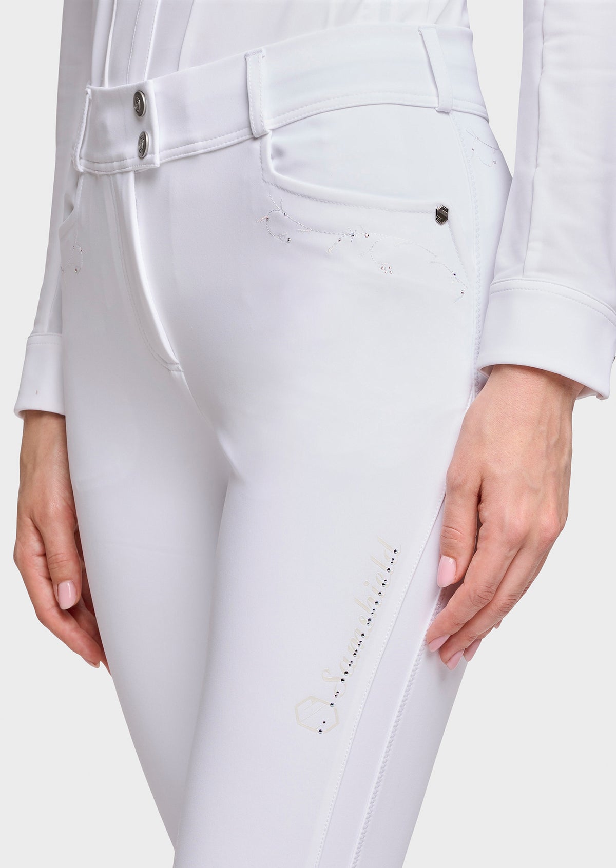Samshield Delice Floral Full Grip Breeches - White