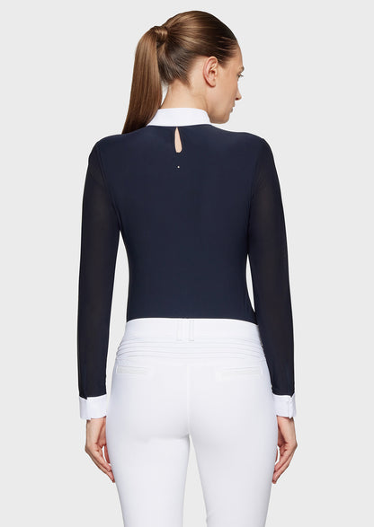 Samshield Faustine Premium Long Sleeve Show Shirt - Navy Paradise Shine