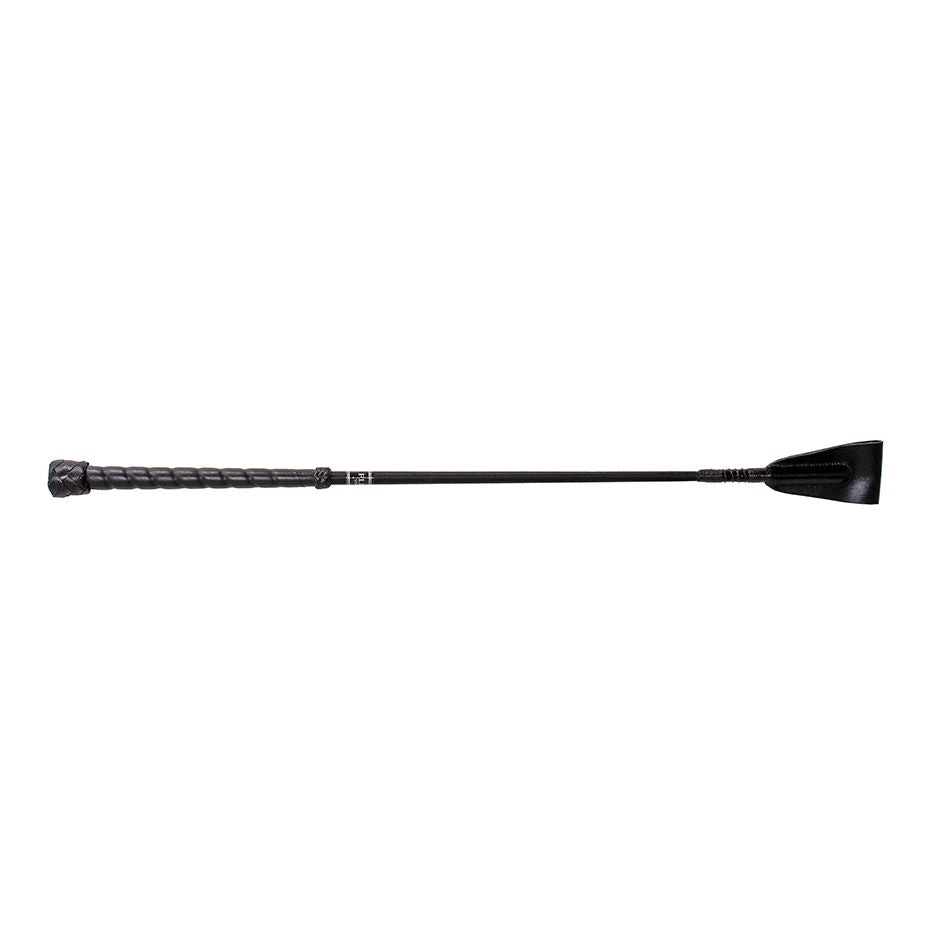 Fleck Jumping Whip Contured Leather Grip Black
