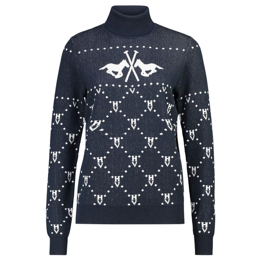 HV Polo Jacquard pullover Cecile - Navy