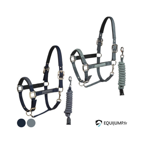 Equiline Eletra Halter and Lead Set - Navy Cob