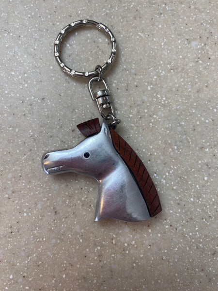 Horse Keyring with Wooden Mane