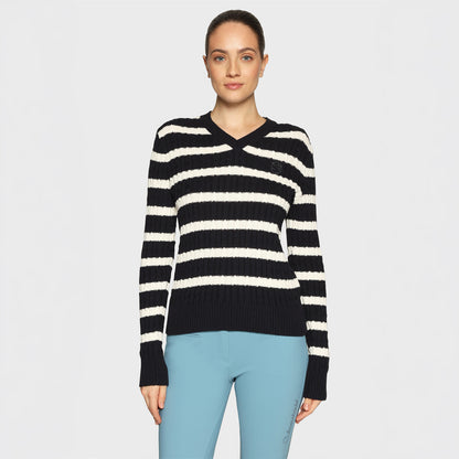 Samshield Lisa Twisted Knit Sweater - Navy Stripe
