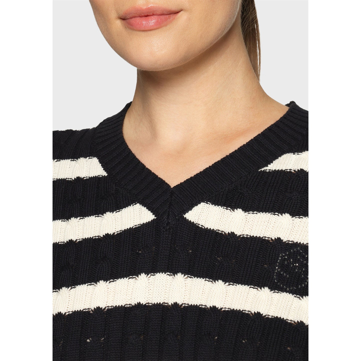 Samshield Lisa Twisted Knit Sweater - Navy Stripe