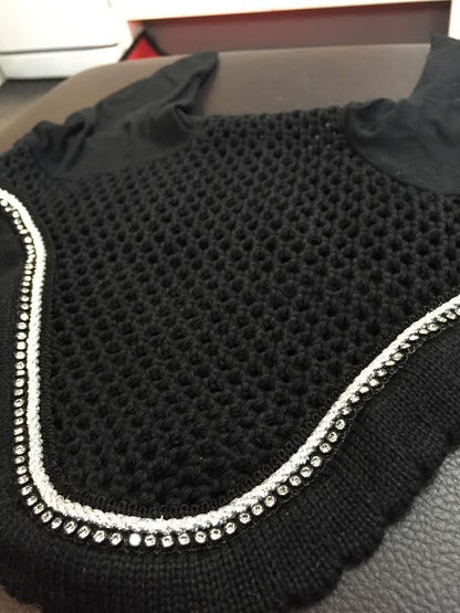 Equiline Rio Ear Net With Rhinestones and Piping