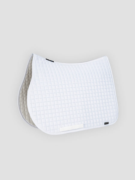 Equiline Quadro Plain Saddle Blanket  - white Jumping Full