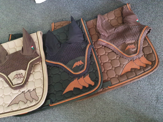 Equiline Octagon Flash Set - Saddle Blanket & Earnet - Brown