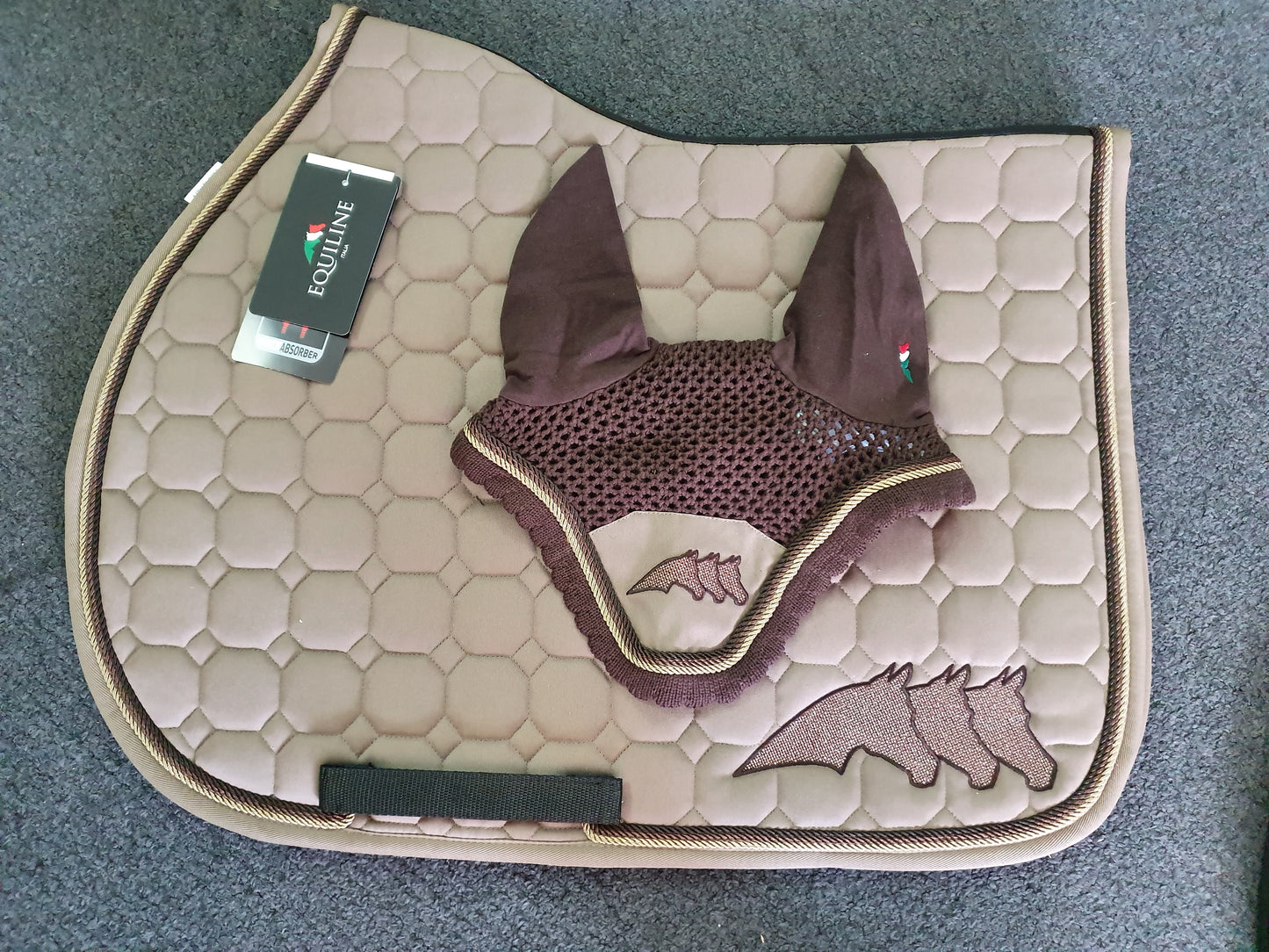 Equiline Octagon Flash Set - Saddle Blanket & Earnet - Brown