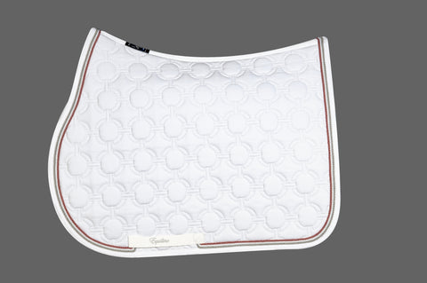 Equiline Exito Horse Rings Saddle Blanket - Dressage White