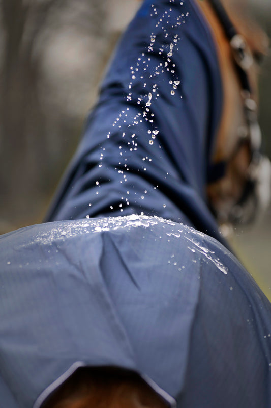 Equiline Corby Warm Up Full Neck Waterproof Rain Sheet - Navy Blue