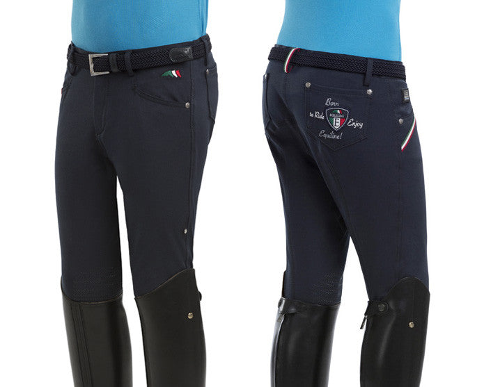 Equiline Bert Boys Knee Grip Breeches White 10/11