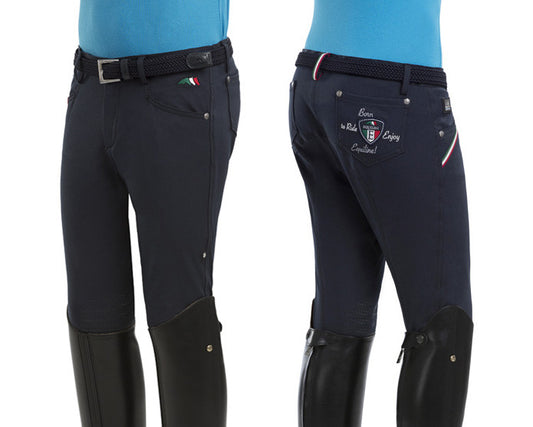 Equiline Bert Boys Knee Grip Breeches White 10/11