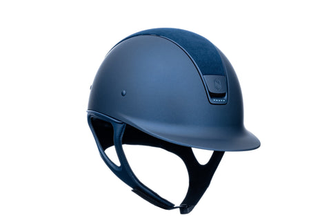 Limited Edition Matt Collection Samshield Alcantara Top 5 Crystals - Medium Shell Helmet Navy