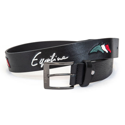 Equiline Logfil Embroidery Leather Belt -110cm