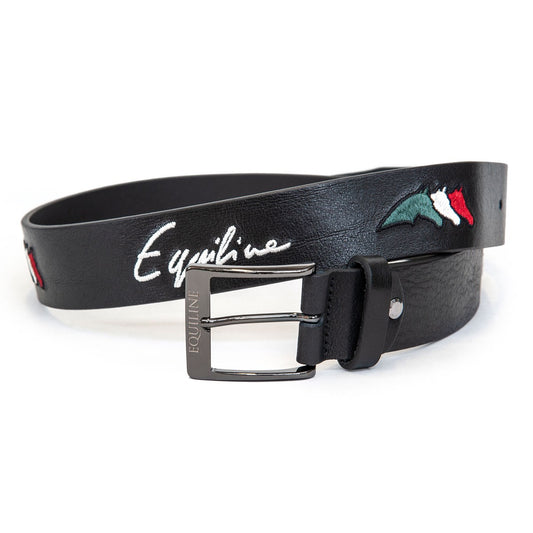 Equiline Logfil Embroidery Leather Belt -110cm