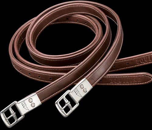 Equiline Jumping Stirrup Leathers - Black